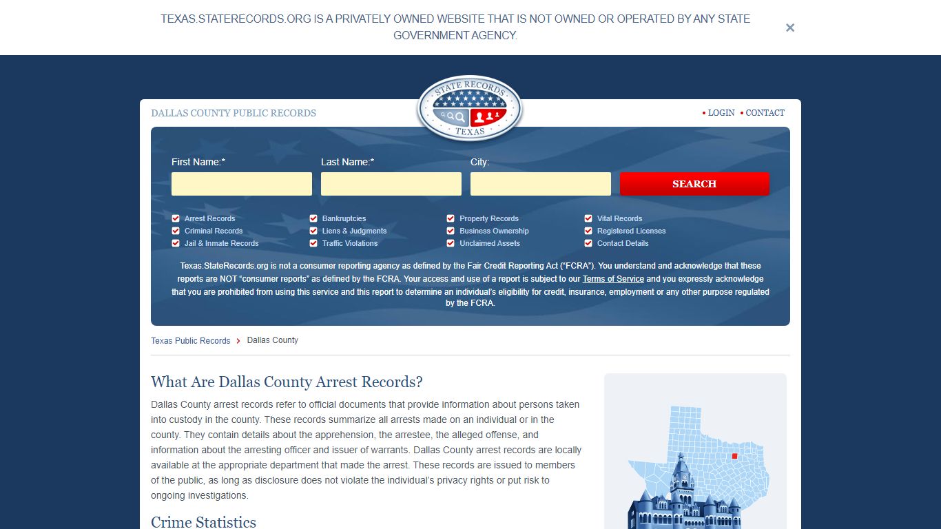 Dallas County Arrest, Court, and Public Records | StateRecords.org