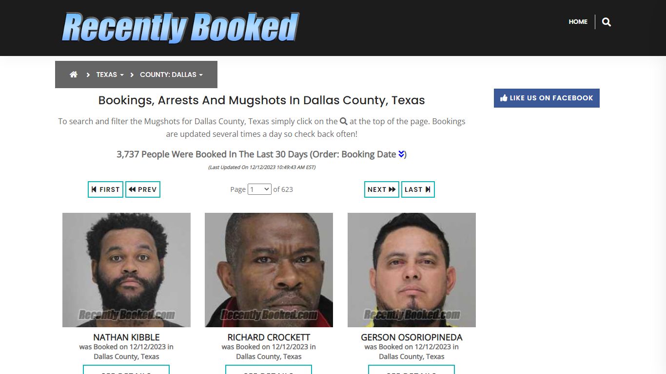 Recent bookings, Arrests, Mugshots in Dallas County, Texas